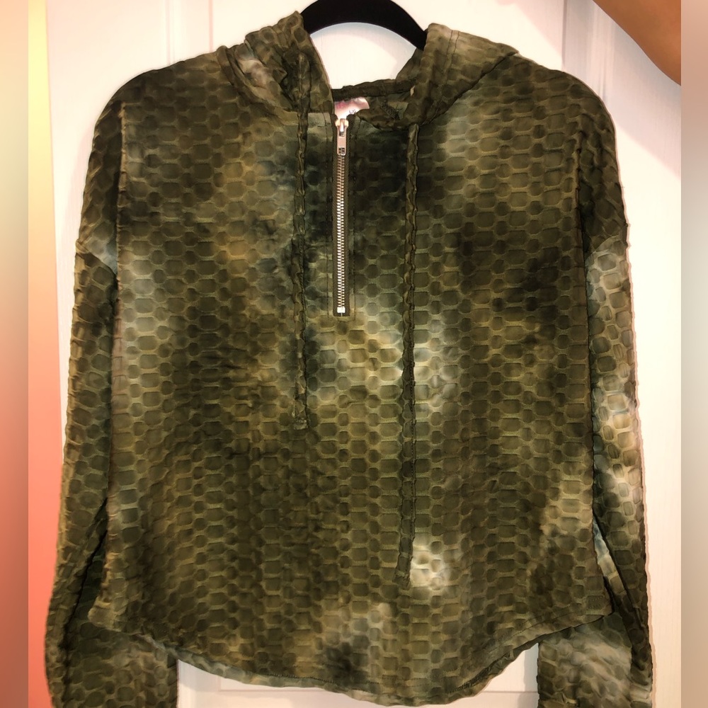 Green zip-up jacket